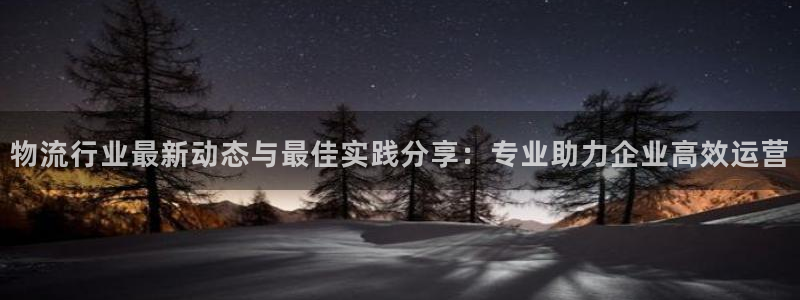 豪门国际怎么注册账号：物流行业最新动